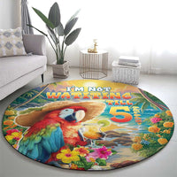 Hawaii Parrot Round Carpet Im Not Waiting Till 5 Oclock - Polynesian Pride