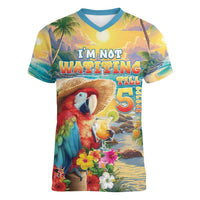 Hawaii Parrot Women V-Neck T-Shirt Im Not Waiting Till 5 Oclock