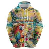 Hawaii Parrot Zip Hoodie Im Not Waiting Till 5 Oclock - Polynesian Pride