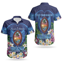 Guam Liberation Day Couples Matching Short Sleeve Bodycon Dress and Hawaiian Shirt Pas Para I Chamoru LT05 - Polynesian Pride