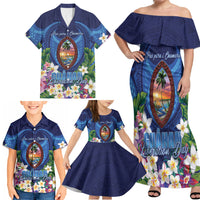Guam Liberation Day Family Matching Off Shoulder Maxi Dress and Hawaiian Shirt Pas Para I Chamoru LT05 - Polynesian Pride