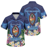 Guam Liberation Day Family Matching Off Shoulder Maxi Dress and Hawaiian Shirt Pas Para I Chamoru LT05 Son's Shirt Navy - Polynesian Pride