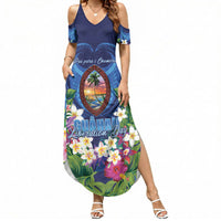 Guam Liberation Day Summer Maxi Dress Pas Para I Chamoru LT05 Women Navy - Polynesian Pride