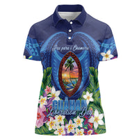 Guam Liberation Day Women Polo Shirt Pas Para I Chamoru LT05 Female Navy - Polynesian Pride
