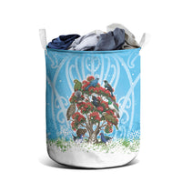 New Zealand Birds Christmas Laundry Basket Pohutukawa Xmas Tree LT05 - Polynesian Pride