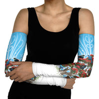 New Zealand Birds Christmas Arm Sleeves Pohutukawa Xmas Tree LT05 - Polynesian Pride