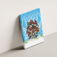 New Zealand Birds Christmas Canvas Wall Art Pohutukawa Xmas Tree LT05 - Polynesian Pride