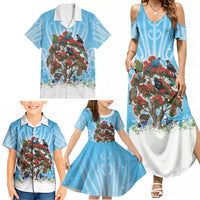 New Zealand Birds Christmas Family Matching Summer Maxi Dress and Hawaiian Shirt Pohutukawa Xmas Tree LT05 - Polynesian Pride