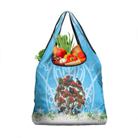 New Zealand Birds Christmas Grocery Bag Pohutukawa Xmas Tree LT05 1-pack One Size Blue - Polynesian Pride