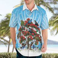 New Zealand Birds Christmas Hawaiian Shirt Pohutukawa Xmas Tree LT05 - Polynesian Pride