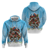 New Zealand Birds Christmas Hoodie Pohutukawa Xmas Tree LT05 - Polynesian Pride