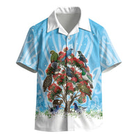 New Zealand Birds Christmas Kid Hawaiian Shirt Pohutukawa Xmas Tree LT05 - Polynesian Pride