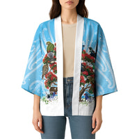New Zealand Birds Christmas Kimono Pohutukawa Xmas Tree LT05 - Polynesian Pride