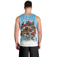 New Zealand Birds Christmas Men Tank Top Pohutukawa Xmas Tree LT05 - Polynesian Pride
