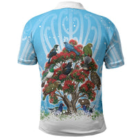 New Zealand Birds Christmas Polo Shirt Pohutukawa Xmas Tree LT05 - Polynesian Pride