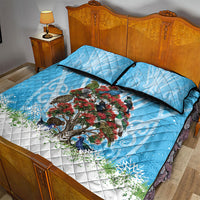 New Zealand Birds Christmas Quilt Bed Set Pohutukawa Xmas Tree LT05 - Polynesian Pride