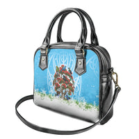 New Zealand Birds Christmas Shoulder Handbag Pohutukawa Xmas Tree LT05 - Polynesian Pride
