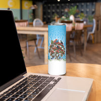 New Zealand Birds Christmas Skinny Tumbler Pohutukawa Xmas Tree LT05 - Polynesian Pride