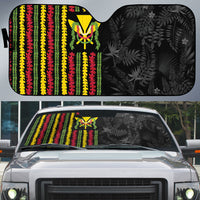 Hawaii Lei Kanaka Maoli Flag Auto Sun Shade Tropical Vibes LT05 Black - Polynesian Pride