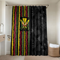 Hawaii Lei Kanaka Maoli Flag Bathroom Set Tropical Vibes LT05 Shower Curtain Only Black - Polynesian Pride