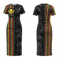 Hawaii Lei Kanaka Maoli Flag Couples Matching Short Sleeve Bodycon Dress and Hawaiian Shirt Tropical Vibes LT05 - Polynesian Pride