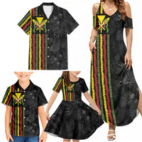 Hawaii Lei Kanaka Maoli Flag Family Matching Summer Maxi Dress and Hawaiian Shirt Tropical Vibes LT05 - Polynesian Pride