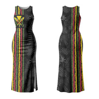 Hawaii Lei Kanaka Maoli Flag Family Matching Tank Maxi Dress and Hawaiian Shirt Tropical Vibes LT05 Mom's Dress Black - Polynesian Pride