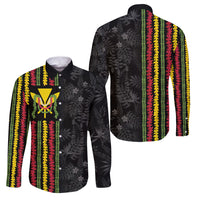 Hawaii Lei Kanaka Maoli Flag Family Matching Tank Maxi Dress and Hawaiian Shirt Tropical Vibes LT05 Dad's Shirt - Long Sleeve Black - Polynesian Pride