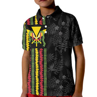 Hawaii Lei Kanaka Maoli Flag Kid Polo Shirt Tropical Vibes LT05 Kid Black - Polynesian Pride