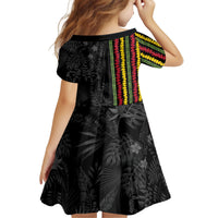 Hawaii Lei Kanaka Maoli Flag Kid Short Sleeve Dress Tropical Vibes LT05 - Polynesian Pride