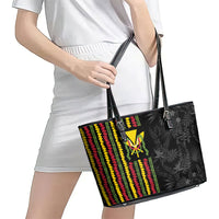 Hawaii Lei Kanaka Maoli Flag Leather Tote Bag Tropical Vibes LT05 - Polynesian Pride
