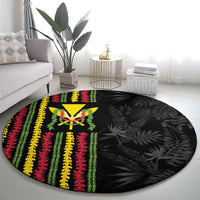 Hawaii Lei Kanaka Maoli Flag Round Carpet Tropical Vibes LT05 - Polynesian Pride