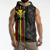 Hawaii Lei Kanaka Maoli Flag Sleeveless Hoodie Tropical Vibes LT05 - Polynesian Pride