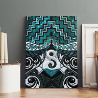 New Zealand Maori Canvas Wall Art Poutama Pikorua - Single Twist Paua Shell