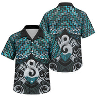 New Zealand Maori Family Matching Tank Maxi Dress and Hawaiian Shirt Poutama Pikorua - Single Twist Paua Shell LT05 Son's Shirt Turquoise - Polynesian Pride