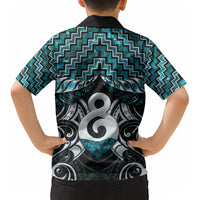New Zealand Maori Kid Hawaiian Shirt Poutama Pikorua - Single Twist Paua Shell LT05 - Polynesian Pride