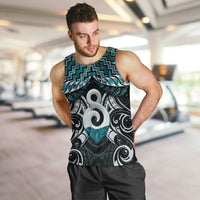 New Zealand Maori Men Tank Top Poutama Pikorua - Single Twist Paua Shell