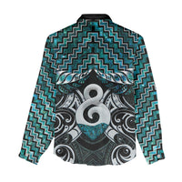 New Zealand Maori Women Casual Shirt Poutama Pikorua - Single Twist Paua Shell