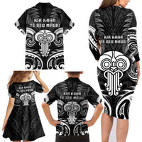 New Zealand Te Reo Maori Family Matching Long Sleeve Bodycon Dress and Hawaiian Shirt Korero Maori Ai Au LT05 - Polynesian Pride