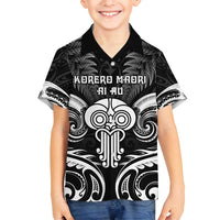 New Zealand Te Reo Maori Family Matching Long Sleeve Bodycon Dress and Hawaiian Shirt Korero Maori Ai Au LT05 Son's Shirt Black - Polynesian Pride
