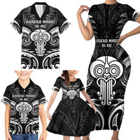 New Zealand Te Reo Maori Family Matching Short Sleeve Bodycon Dress and Hawaiian Shirt Korero Maori Ai Au