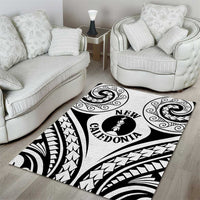 New Caledonia Day Area Rug Polynesian Curves White Color - Polynesian Pride
