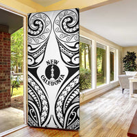 New Caledonia Day Door Cover Polynesian Curves White Color - Polynesian Pride