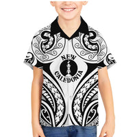 New Caledonia Day Family Matching Mermaid Dress and Hawaiian Shirt Polynesian Curves White Color - Polynesian Pride