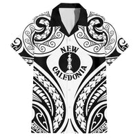 New Caledonia Day Family Matching Tank Maxi Dress and Hawaiian Shirt Polynesian Curves White Color - Polynesian Pride