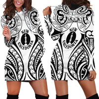 New Caledonia Day Hoodie Dress Polynesian Curves White Color - Polynesian Pride