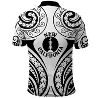 New Caledonia Day Polo Shirt Polynesian Curves White Color - Polynesian Pride