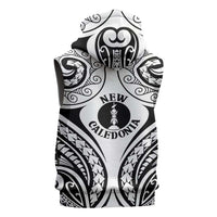 New Caledonia Day Sleeveless Hoodie Polynesian Curves White Color - Polynesian Pride