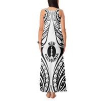 New Caledonia Day Tank Maxi Dress Polynesian Curves White Color - Polynesian Pride