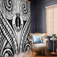 New Caledonia Day Window Curtain Polynesian Curves White Color - Polynesian Pride